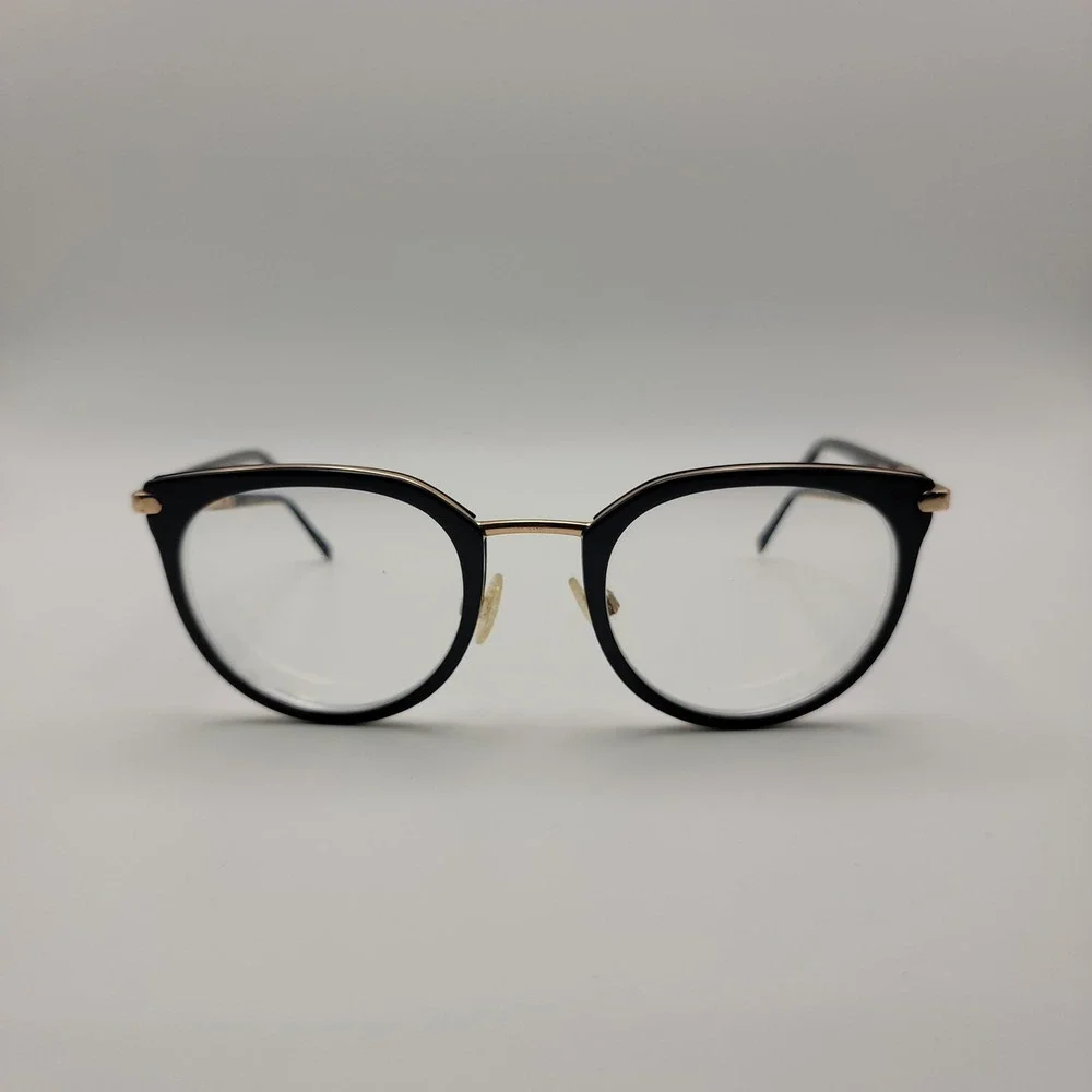 Warby Parker Whittier M Eyeglasses Frames Only 50-21-140 Black Gold CatEye Italy